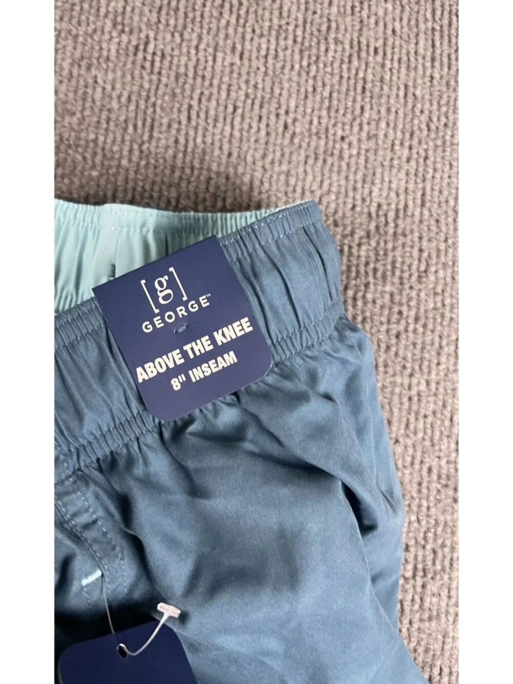 George Mens Blue Colorblock Elastic Waist Swim Trunks XL 40-42 NWT